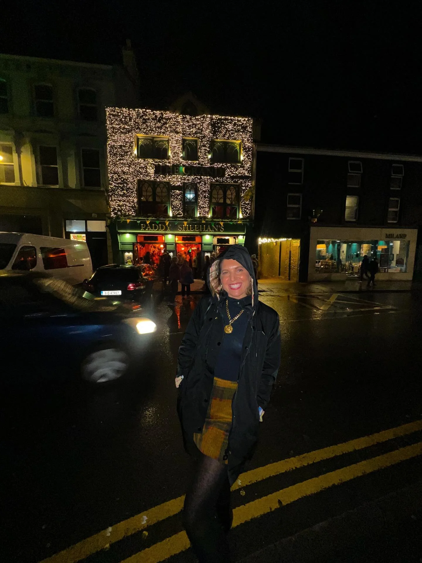When I think of Ireland, I think of this. Plaid, Raincoat, bustling streets, pub lights, and music that makes strangers sway, sing and connect like long-lost friends.

And green&hellip; I think of green (we covered that today too!)

Just missing for 