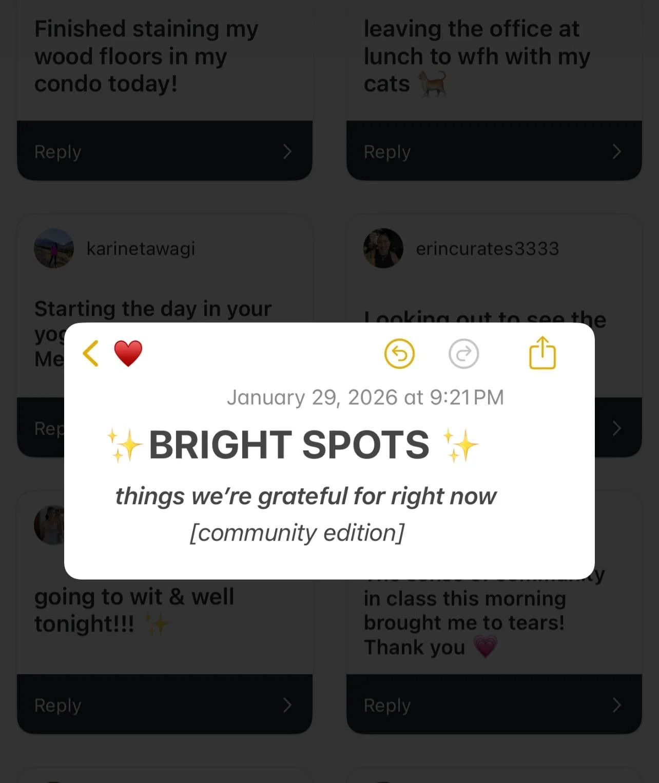 Tiny wins. Bright spots. Glimmers. Whatever you want to call it.  In the name of gratitude, here&rsquo;s what this community is celebrating right now.

Bookmark this when things feel heavy and uncertain&hellip; a little stack of light✨

Thanks for pl
