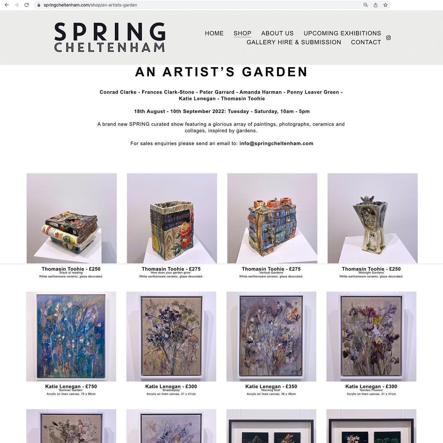 To see and shop the work in our brand new exhibition &lsquo;An Artist&rsquo;s Garden&rsquo;, you can visit our online store linked from our website. 👉

For sales enquiries please send an email to:
info@springcheltenham.com
. . . #artgallery #montpel