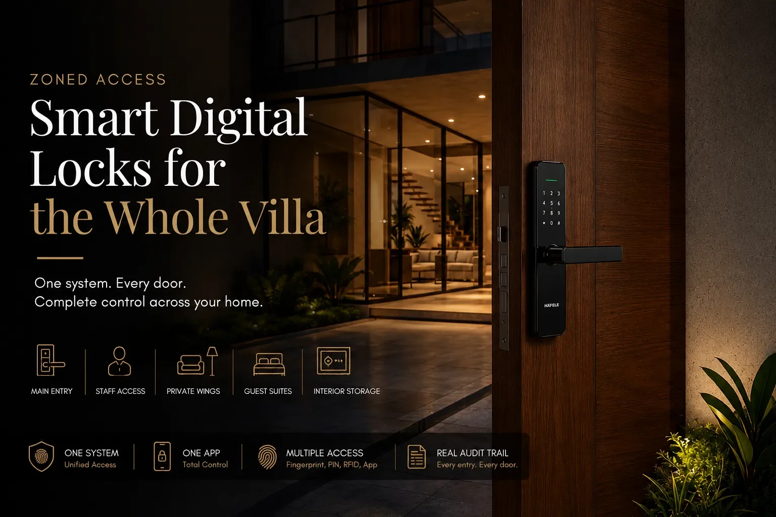 Zoned Access: Smart Digital Locks for the Whole Villa
