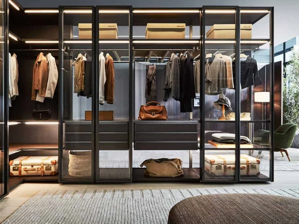 Aluminium profile wardrobe shutters from Gala Hardware Bangalore