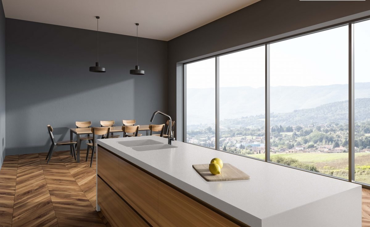 Modern kitchen with island counter and premium fittings from Gala Hardware Bangalore