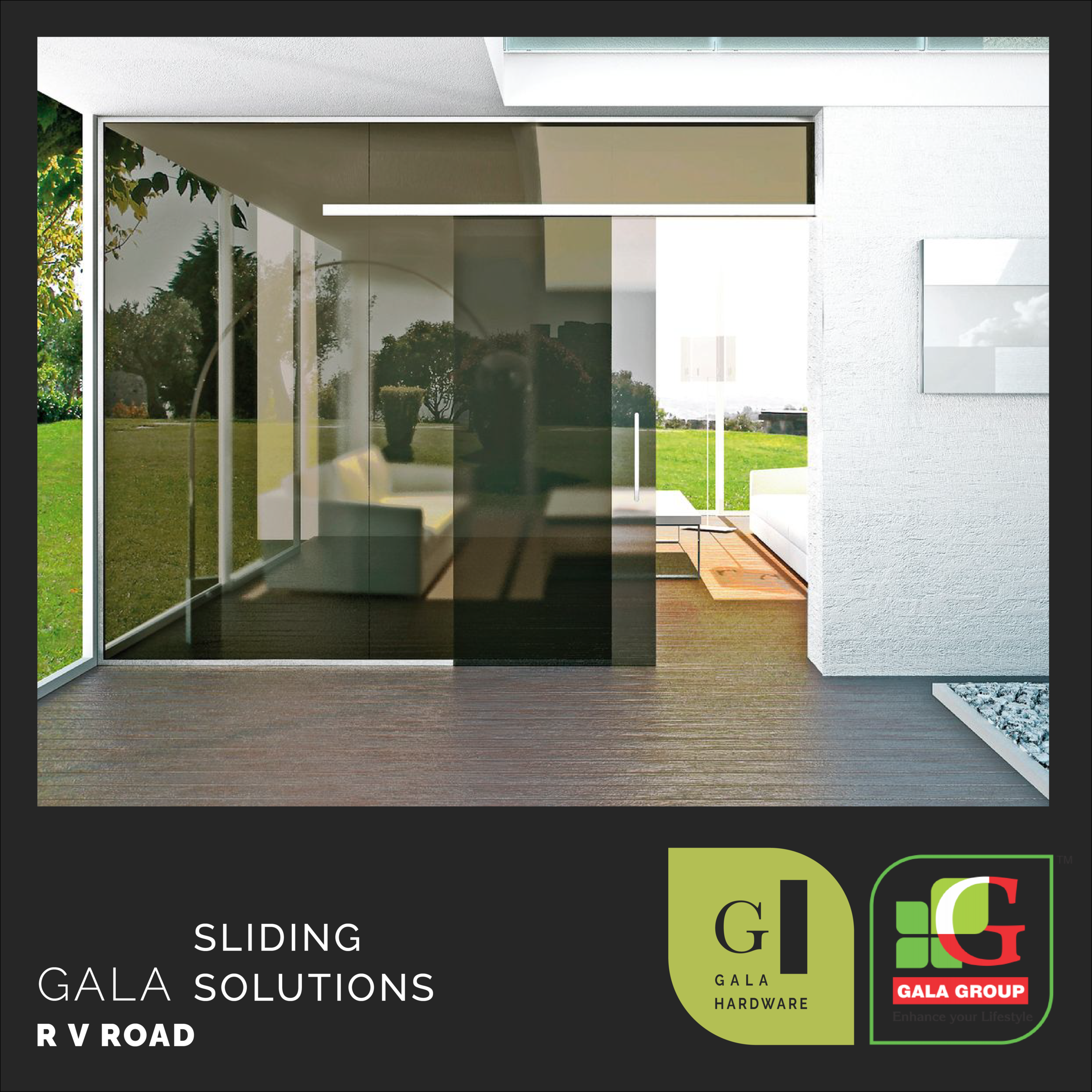Gala Hardware - Sliding solutions-glass partition