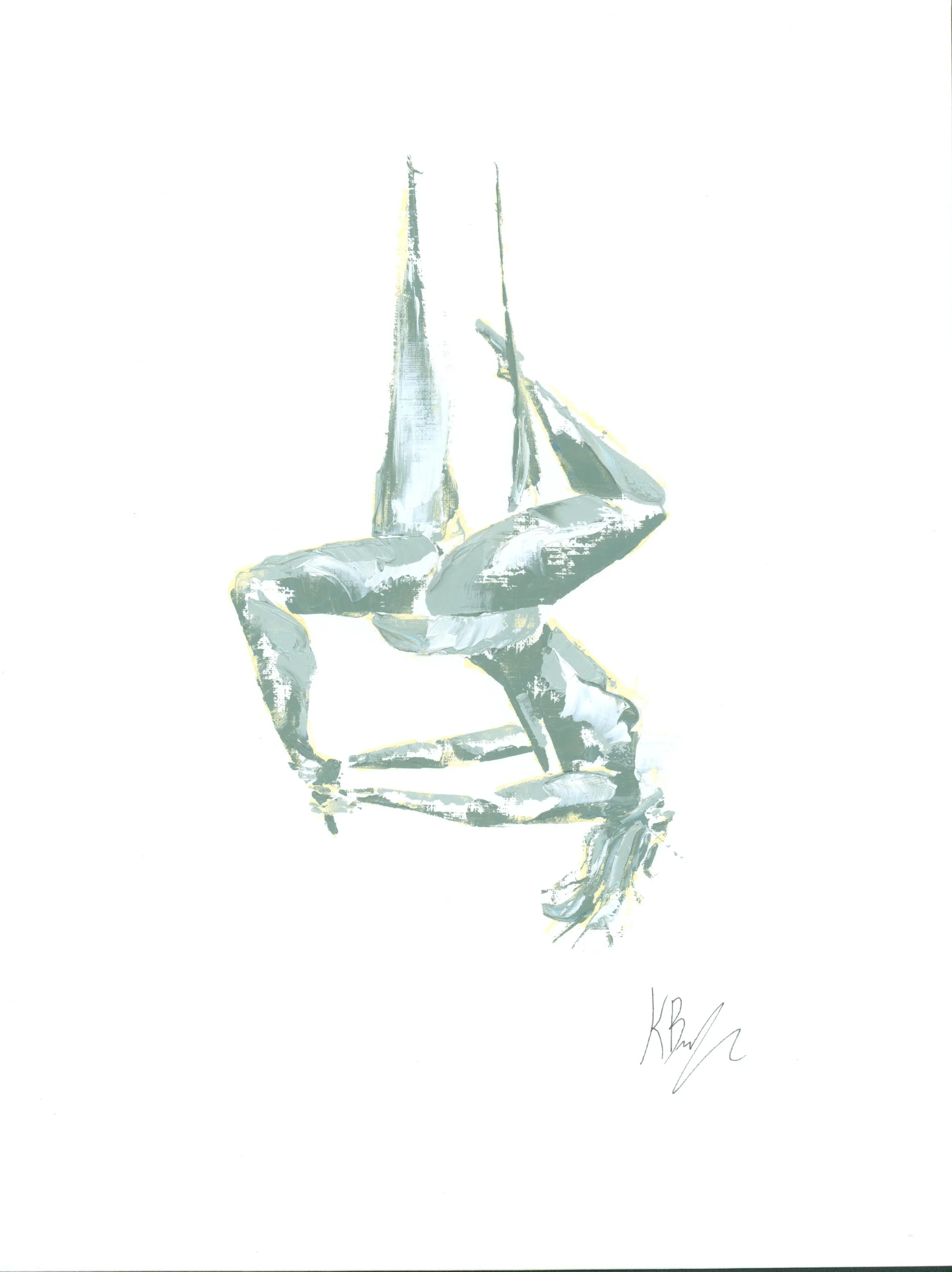 Aerial Yoga - Original Oil Painting