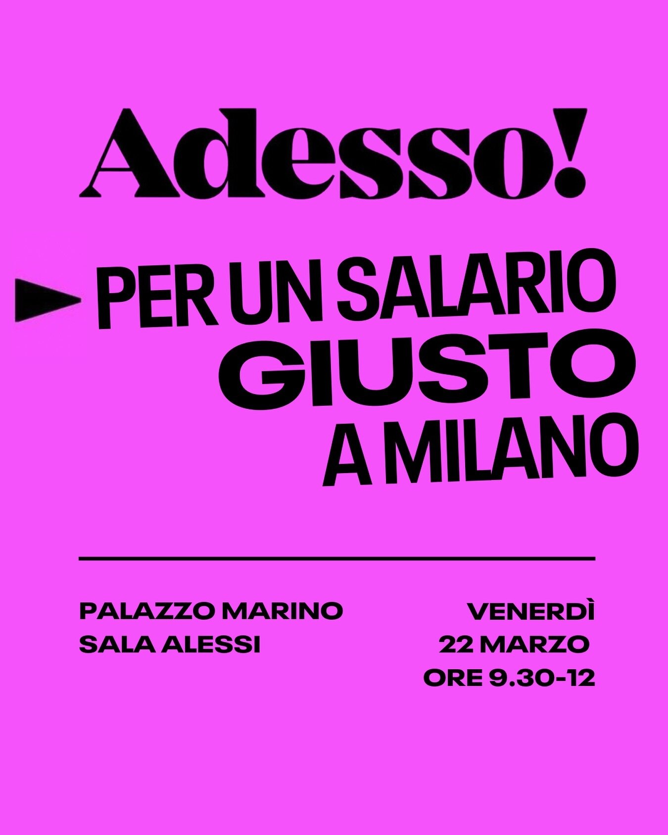 Ci siamo: l&rsquo;appuntamento &egrave; per il 22 marzo a Palazzo Marino (link in bio)

Abbiamo parlato di stipendi che non bastano, di possibili soluzioni, di chi lavora a Milano ma fa sempre pi&ugrave; fatica a viverci 

Venerd&igrave; 22 discutere