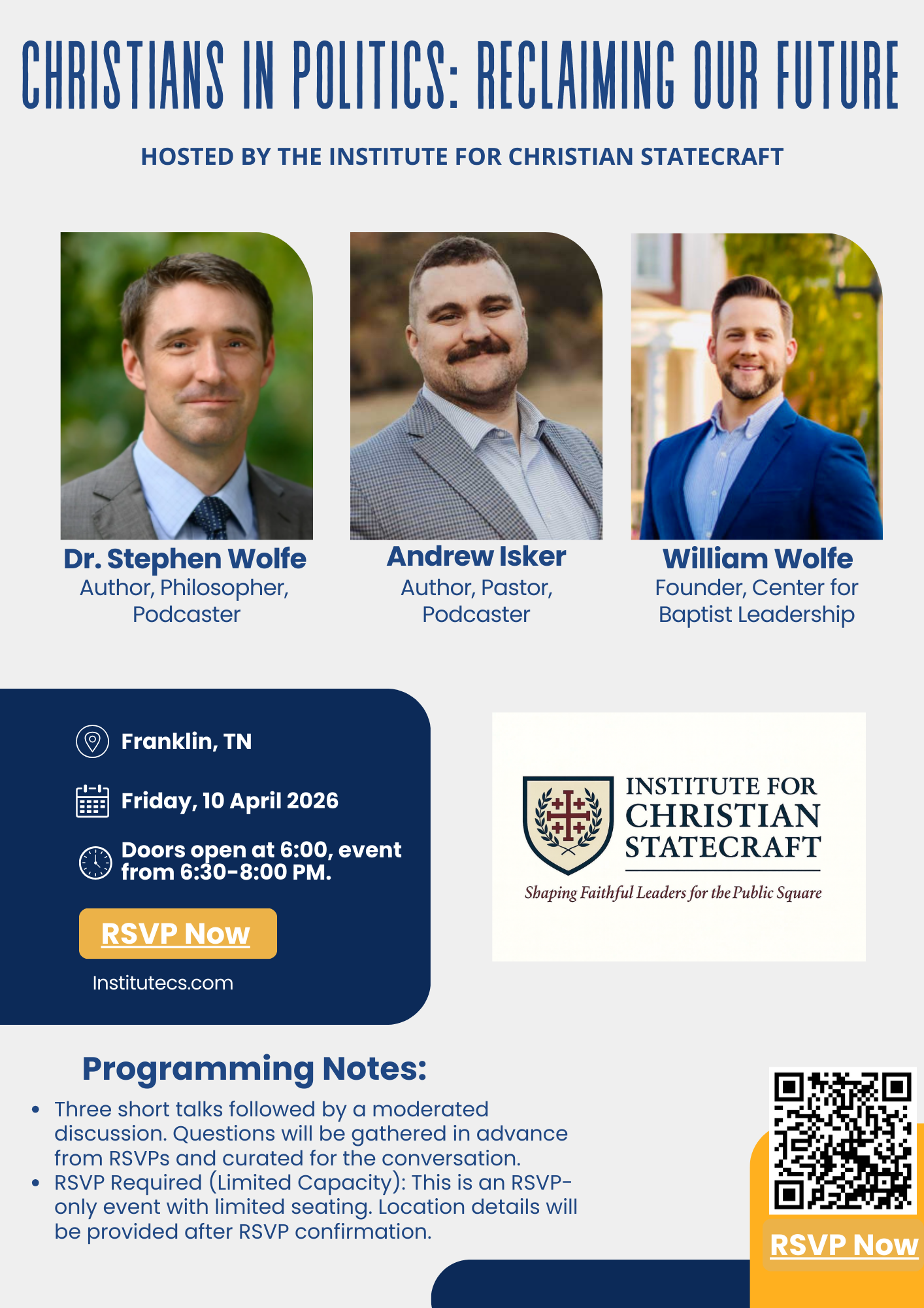 Christians in Politics: Reclaiming Our Future