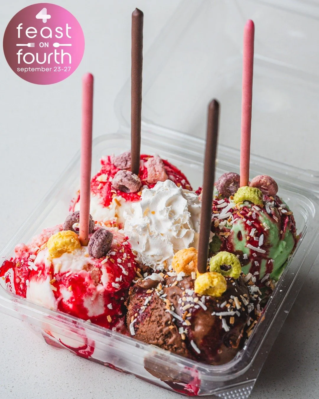 Never Too Cold for a Sweet Treat 😋🍨
 It's the LAST DAY of Feast on Fourth, and at @abbeys.mission you can enjoy a four-flavour ice cream tasting flight for just $10 🤩
Thanks to our media sponsors @x929calgary, @dishedcalgary &amp; @urbacalgary 👋 