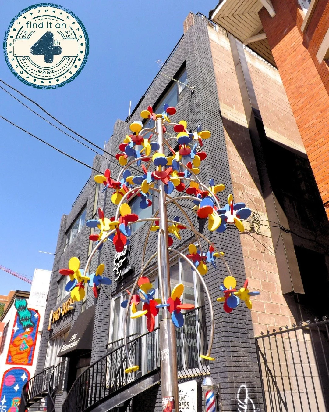 #FindItOnFourth ✨Shimmering Aspen✨ by Bill Johnston 
A stainless steel lollipop tree (which apparently is a tree which has been directly manipulated into a particular shape) graces the region by @phodaddy, @missysthisthat, @beltinebarbers and @ilovey