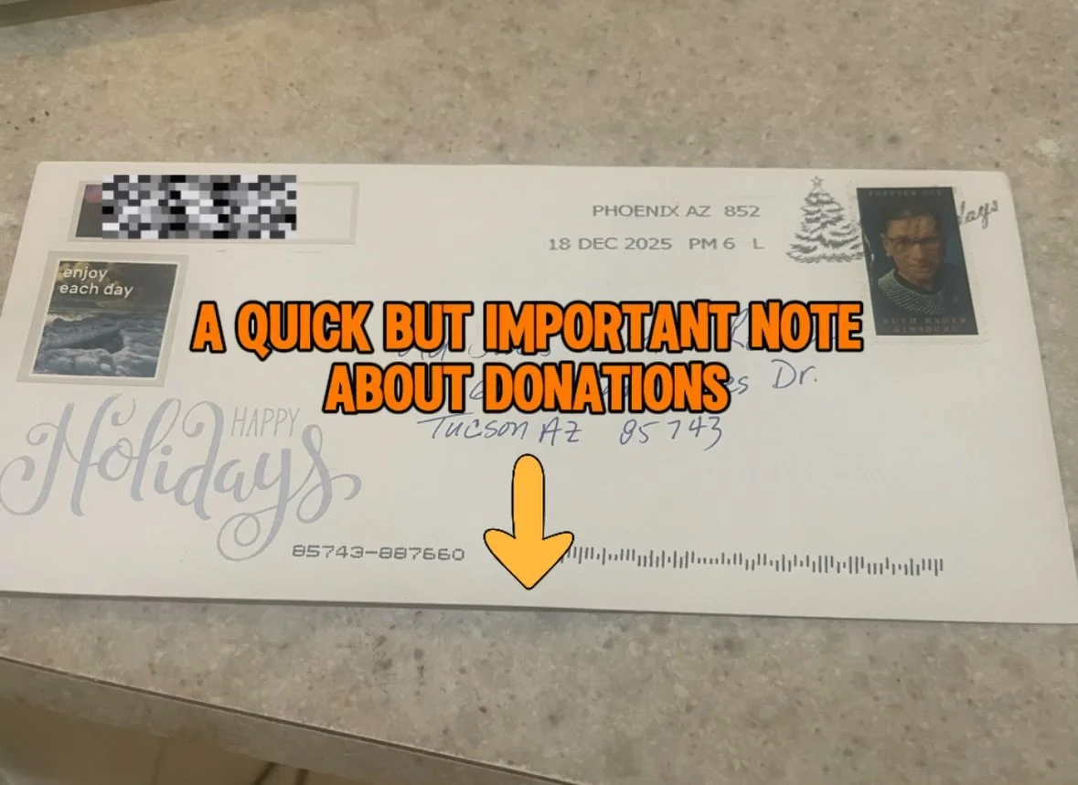 Yesterday, we received an opened envelope that should have contained a donation. Unfortunately, mail theft is an ongoing issue in our rural area, and despite reporting it, it continues to happen.

We are incredibly grateful for every act of generosit