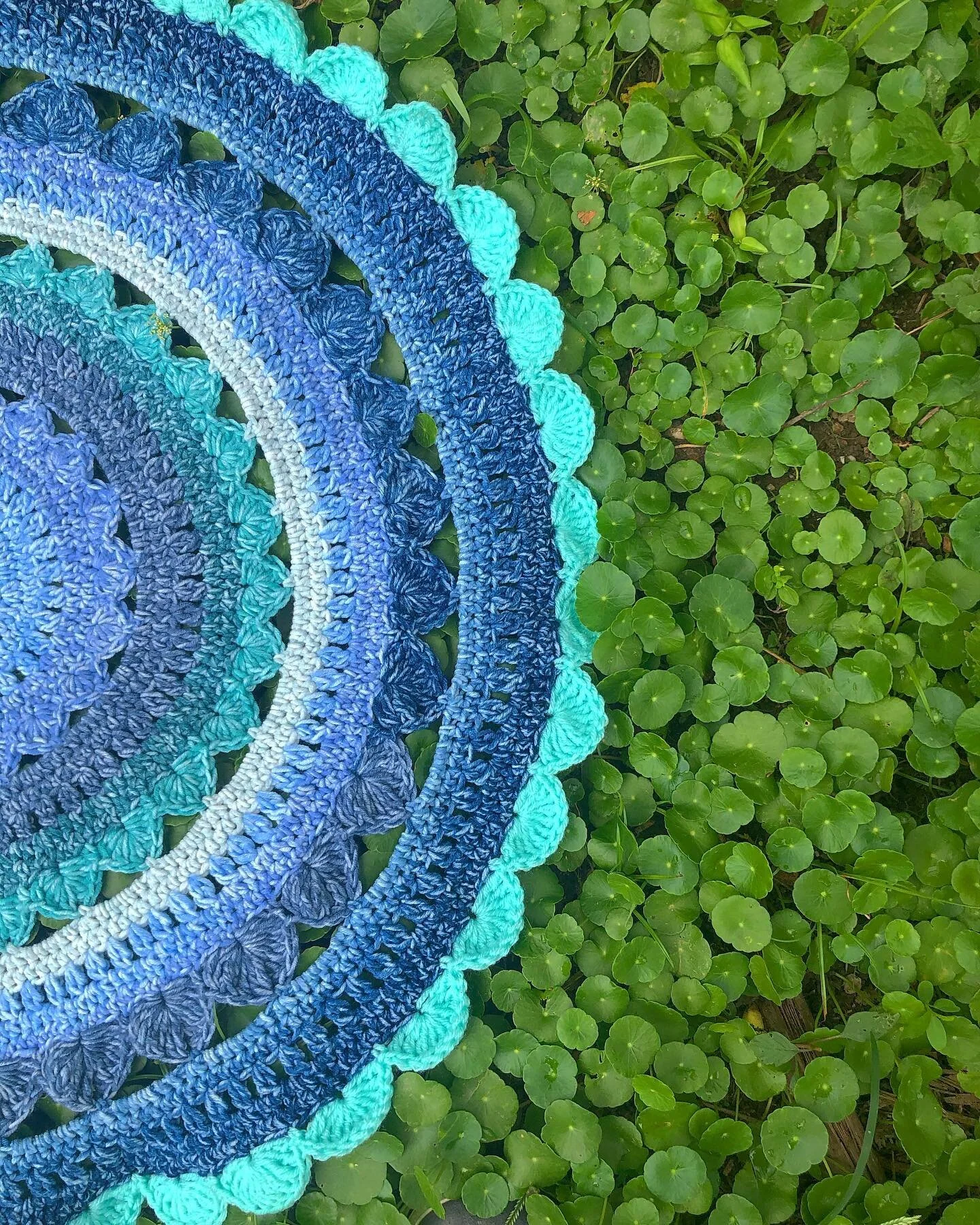 The FREE Tranquility Mandala Rug Pattern Release is in 5 days ! 30th of June🌀

Just a few more photos of it at this size before I take photos of it with the added rounds 🙈 🌀

The perfect project for using up your scrap yarns ✨
I&rsquo;m Still work