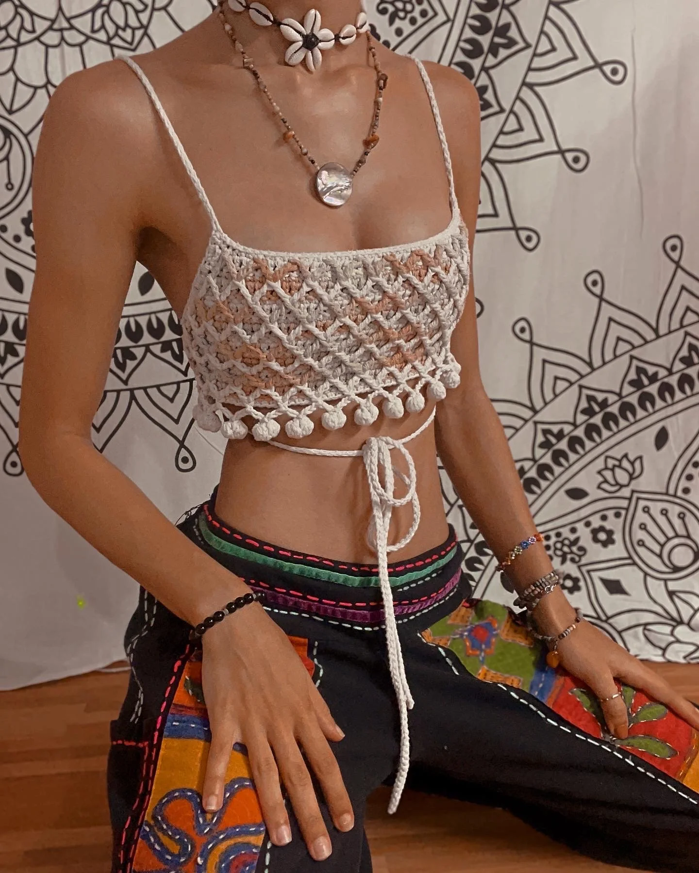 white christmas dresses Maxi dress with crochet bralette – Browela main image 1