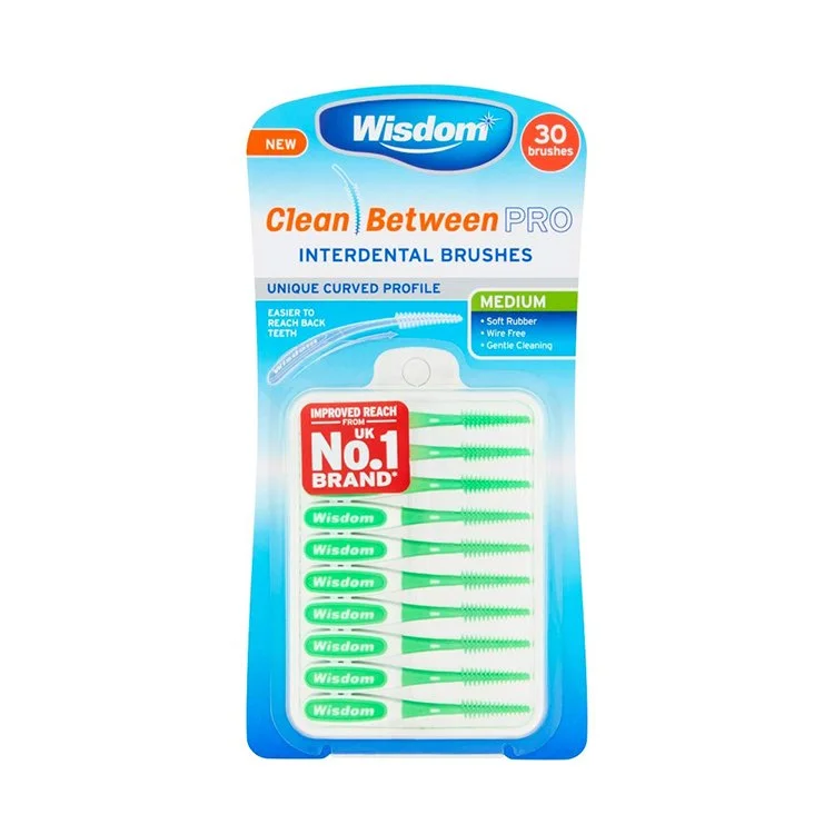 Wisdom Clean Between Brushes | Medium Size (Green), 30 pcs — e-LINE ...