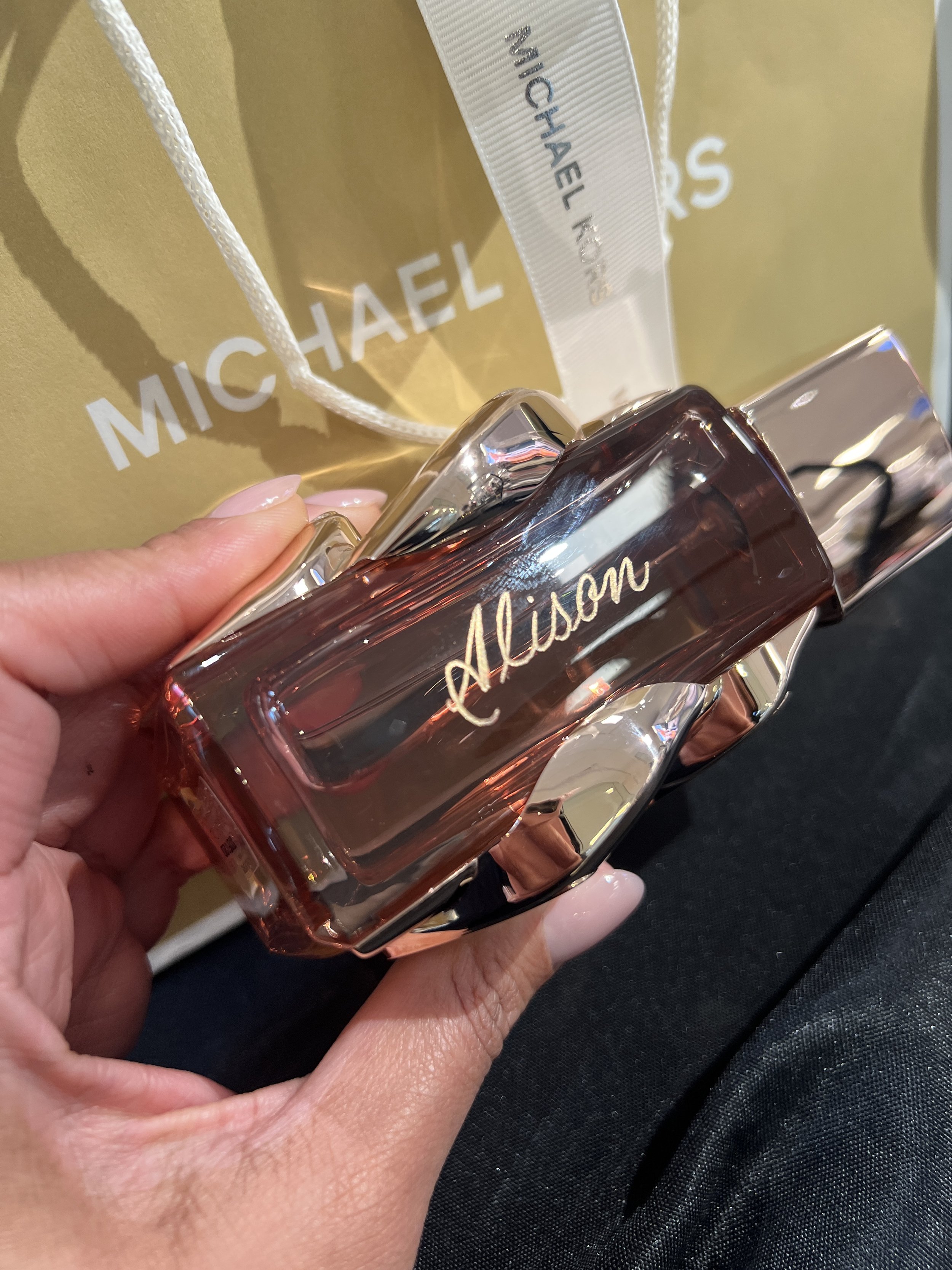 Personalized Michael Kors Womens Fragrance | On-Site Calligrapher | Live Event Artist | YEG Calligrapher and Engraver