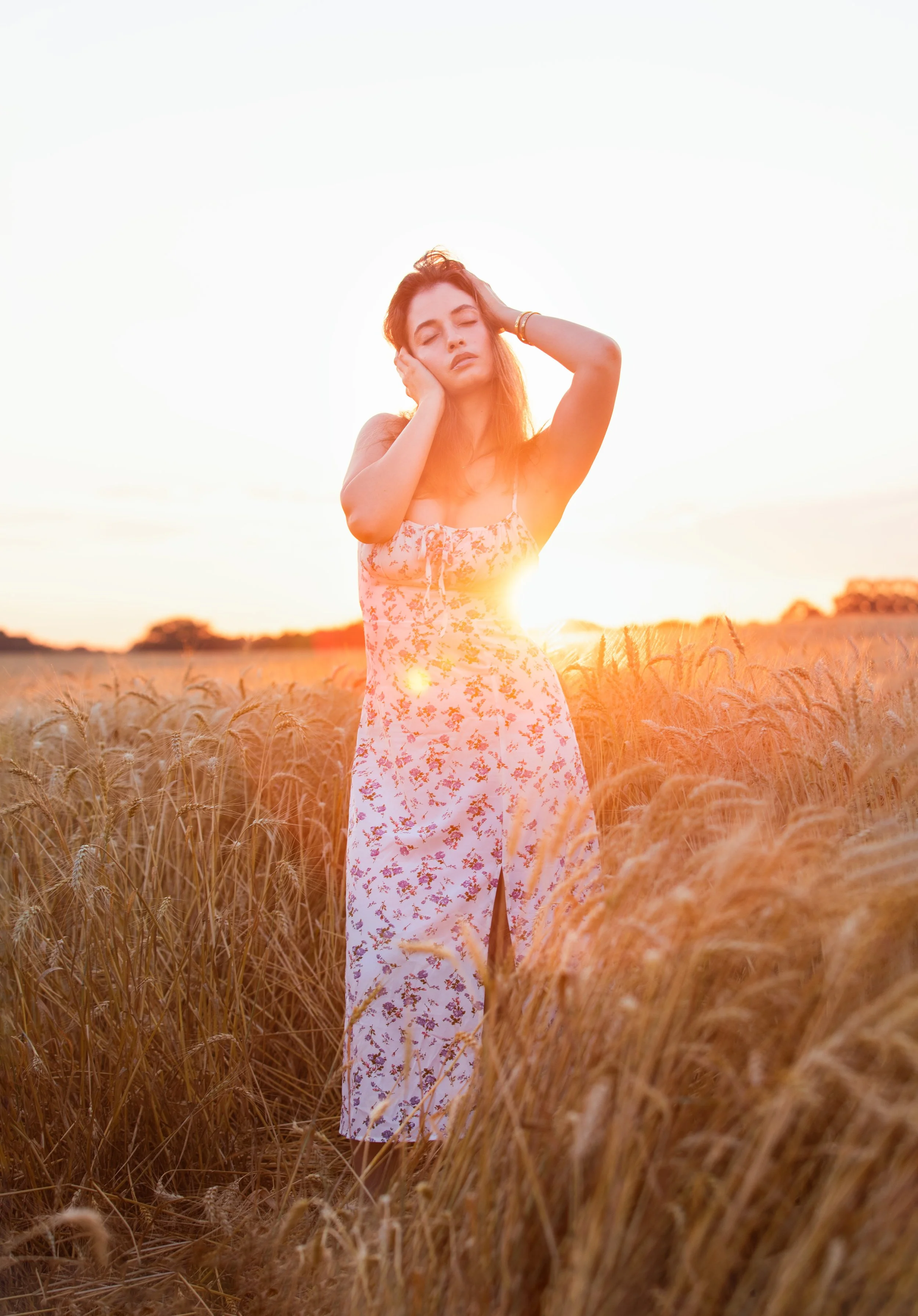 golden hour charlotte nc photoshoot in hay field.jpeg