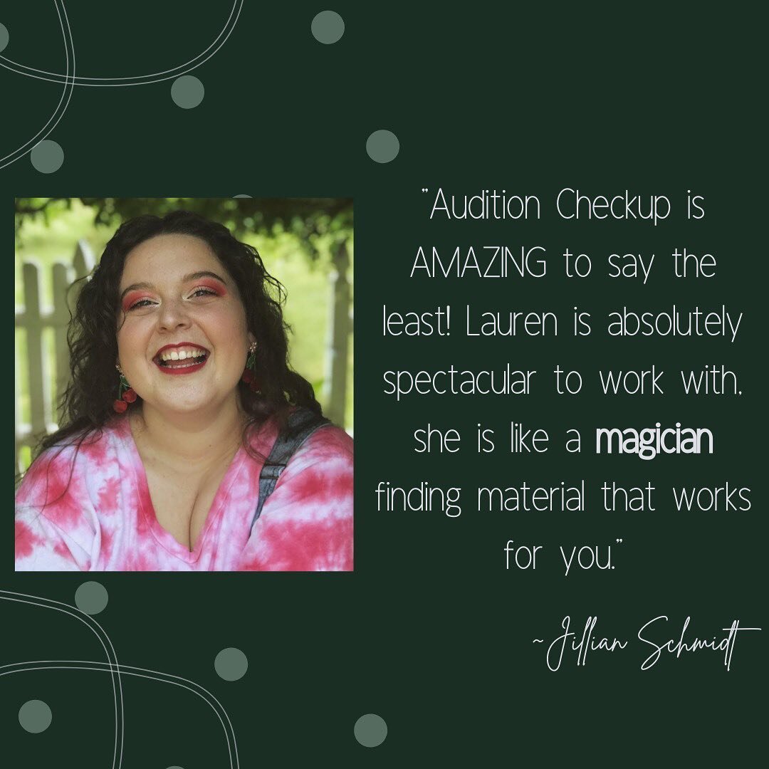 Jillian was such a lovely woman to work with!! I cannot wait to see all the things she is going to accomplish. Break all the legs! Full review below:
.
&ldquo;Audition Checkup is AMAZING to say the least! Lauren is absolutely spectacular to work with