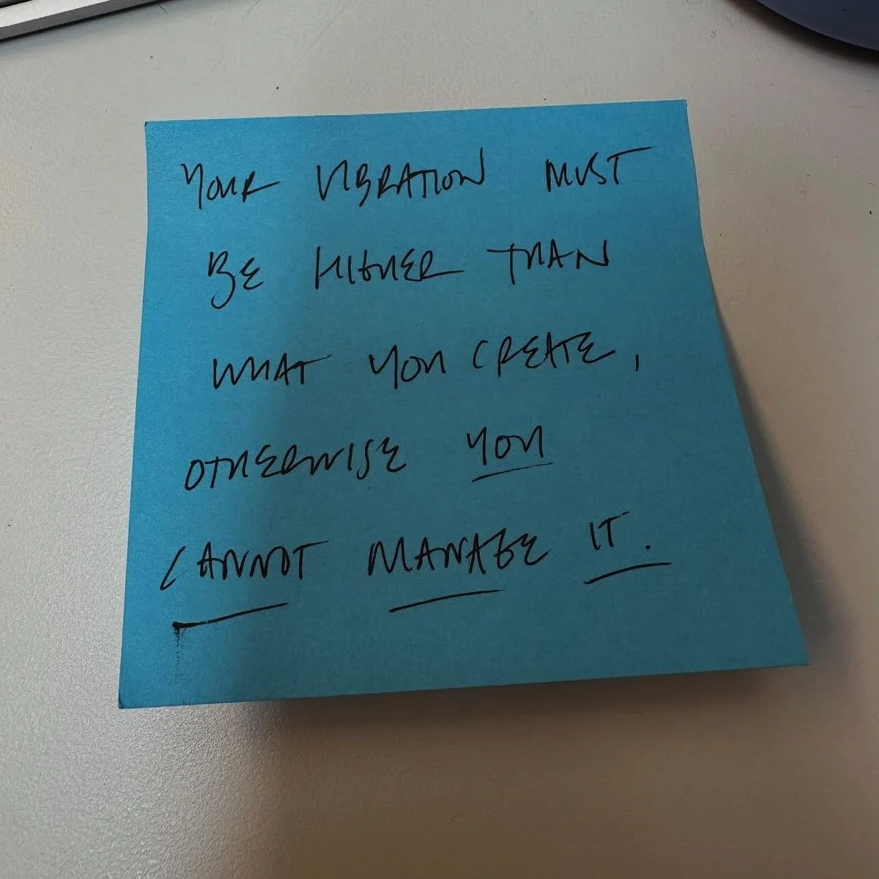&ldquo;Your vibration must be higher than what you create, otherwise you cannot manage it.&rdquo; &mdash; Carissa Schumacher via my always #inspo.  @eliseloehnen

-
-
#words #quote