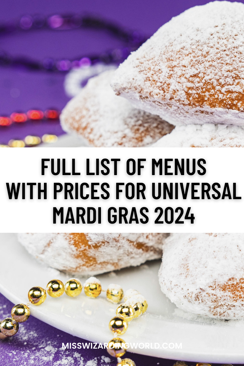 Full List of Menus and Prices for Universal Orlando Mardi Gras 2024