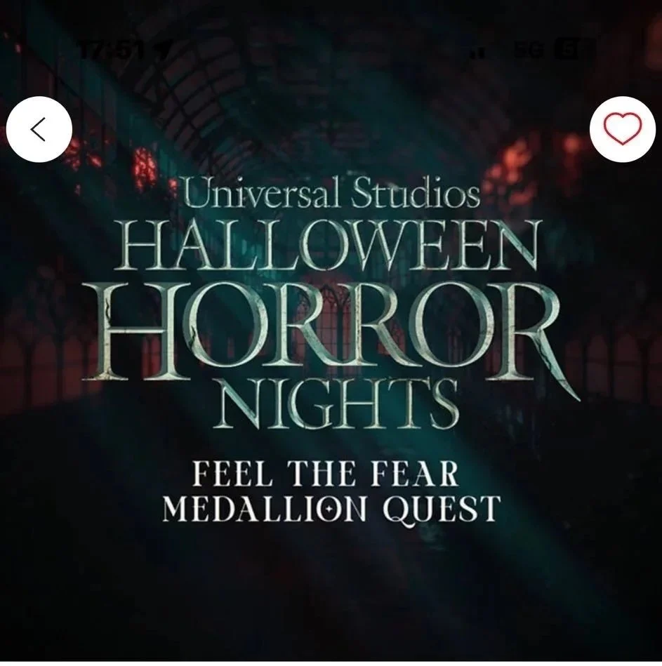 NEW: Universal Studios Halloween Horror Nights Feel the Fear Medallion Quest experience
