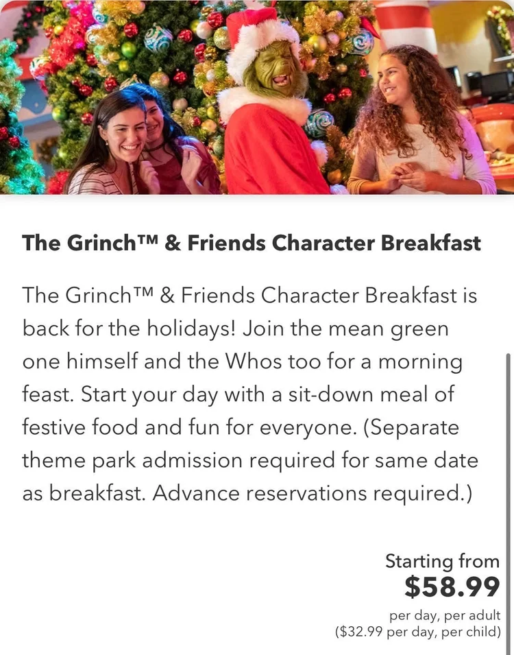 REVIEW The Grinch and Friends Character Breakfast at Universal Orlando