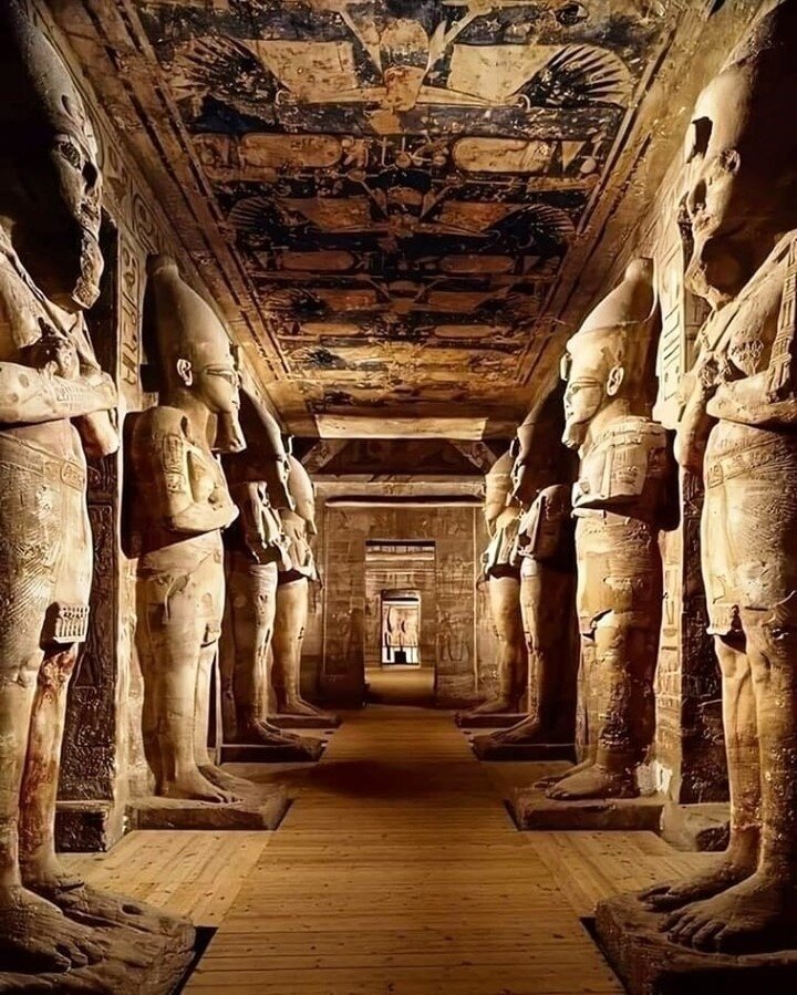 The Great Hypostyle Hall is 59 ft long and 55 ft wide and is supported by eight huge Osiris pillars that symbolize god Osiris with Ramses II's features. ⁠
⁠
The god of fertility, agriculture, the afterlife, the dead, resurrection, life, and vegetatio