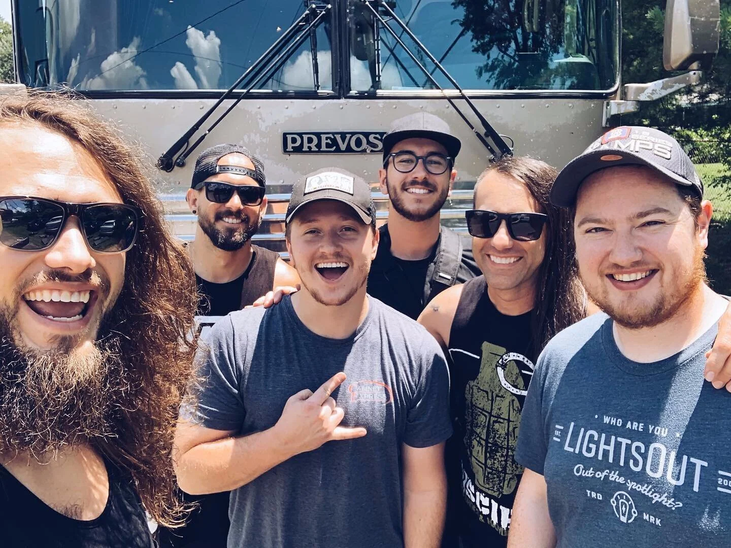 Disciple band &amp; crew - Rebel Society Podcasters &amp; Joey West (back left) who interviewed their Road Pastor, Dave Decker of LightsOut