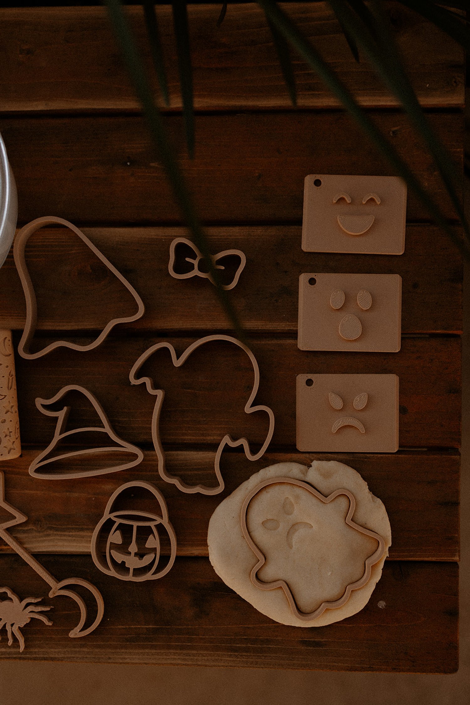Ghost playdough cutter set featuring multiple ghost styles and square face stamps