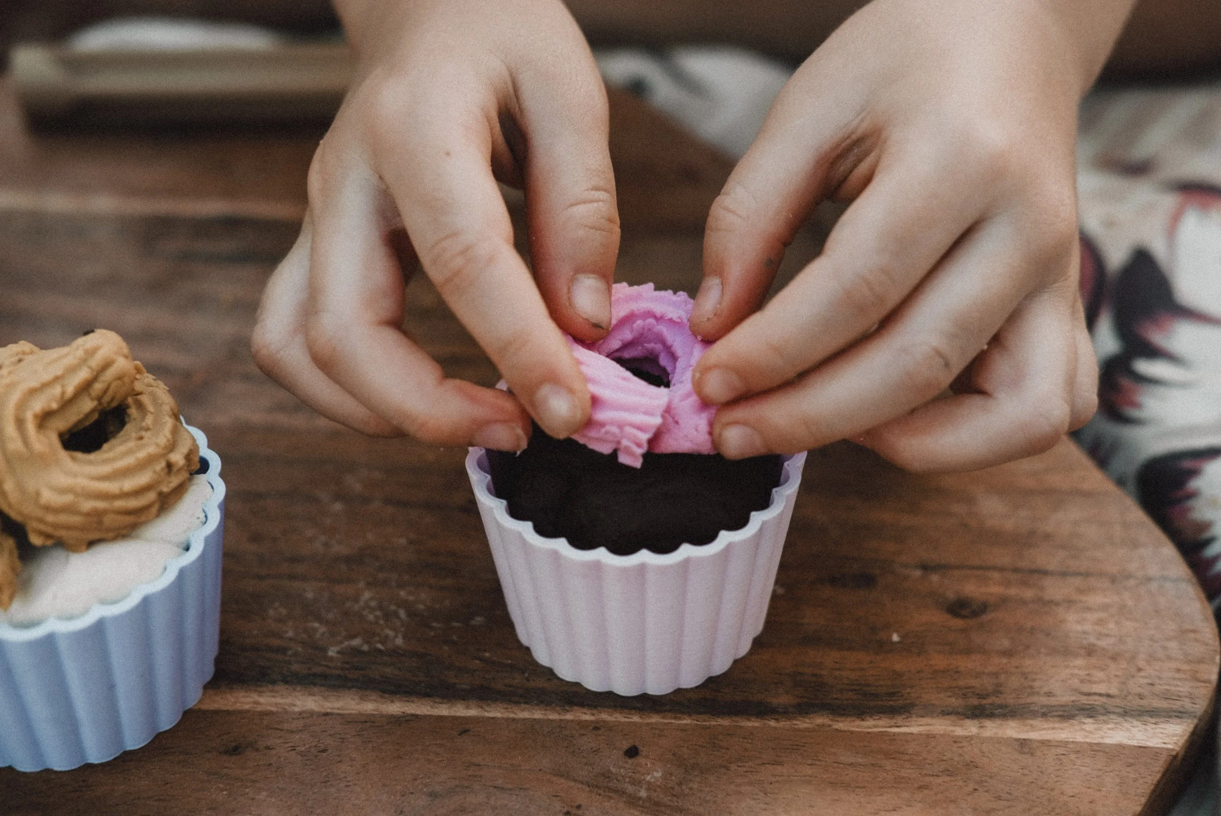 Eco Cupcake Mould- Pretend baking - Playdough tools -Kinfolk Pantry -