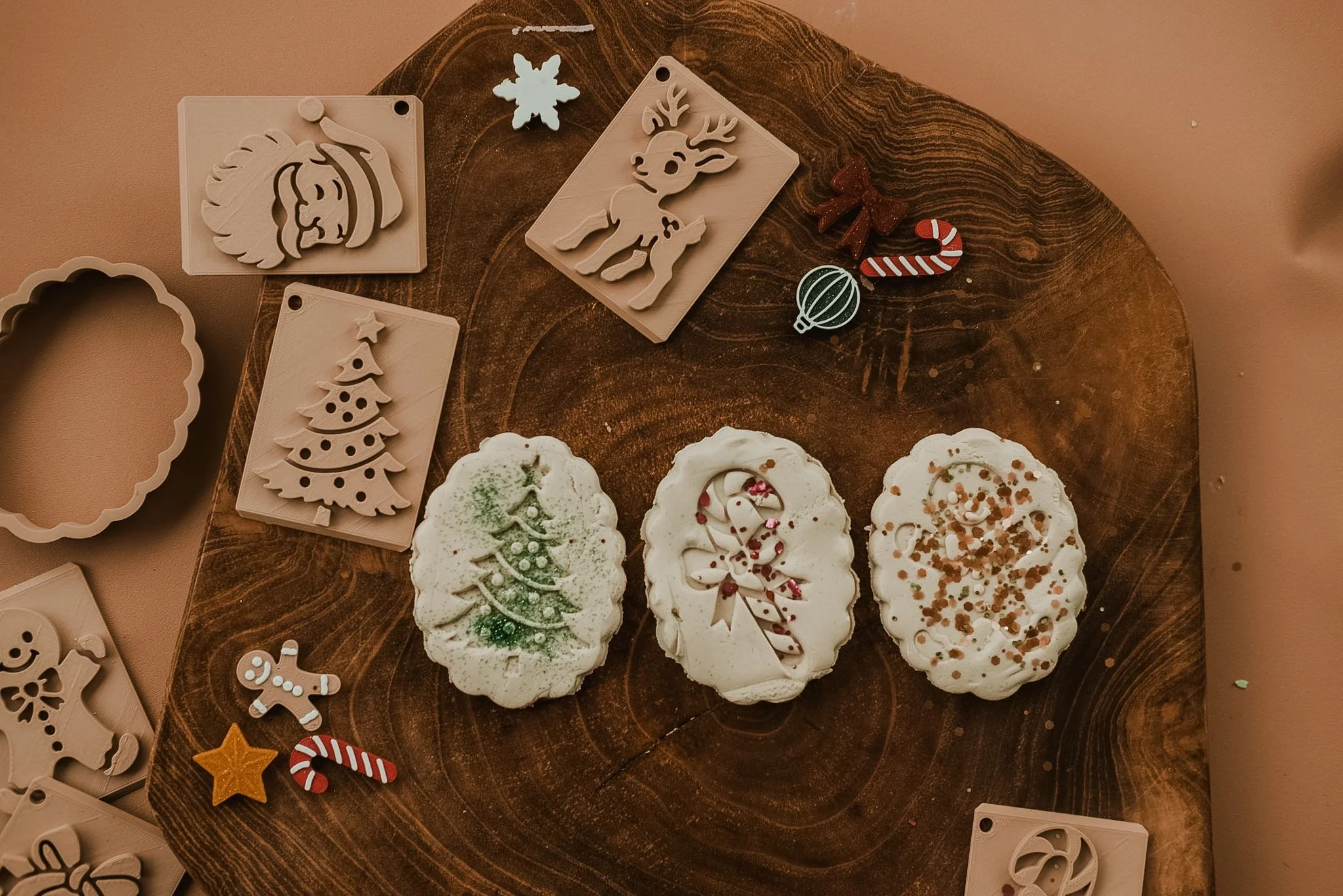 Christmas playdough clay stamp set
