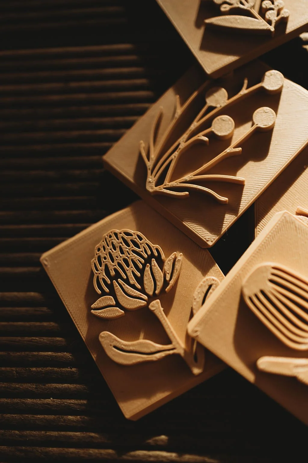Eco Australian flower playdough stamps