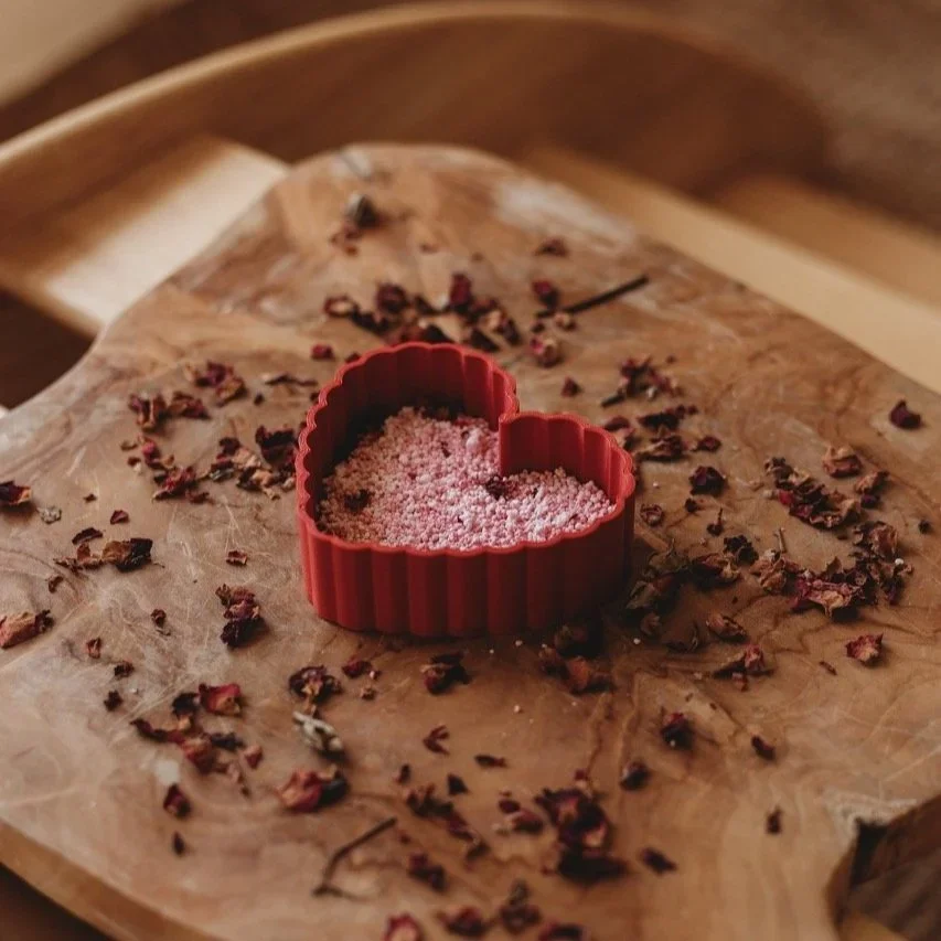 Kinfolk Pantry Heart Play mould being used for fizzy potion play