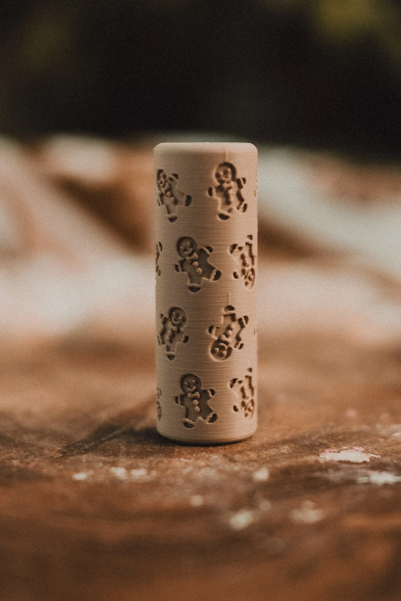 Gingerbread Man Pattern Roller for Christmas playdough sensory play