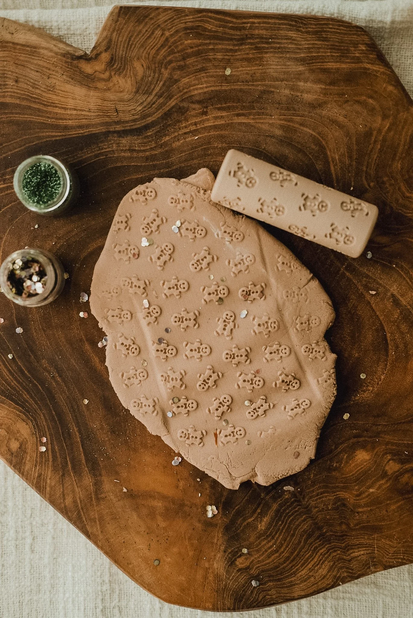 Gingerbread Man Pattern Roller for Christmas playdough sensory play