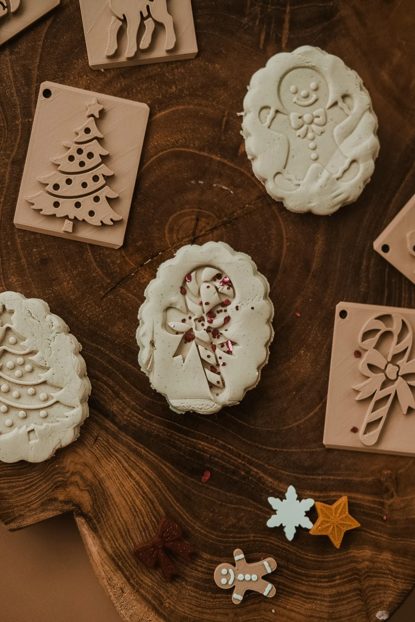 Christmas playdough clay stamp set - candy cane