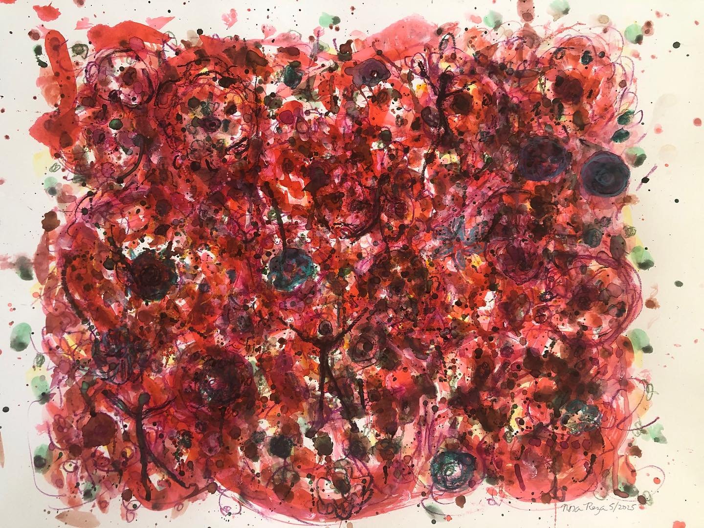 &ldquo;The blood of innocence has left no stain.&rdquo; #watercolor #ink #yeats #gaza