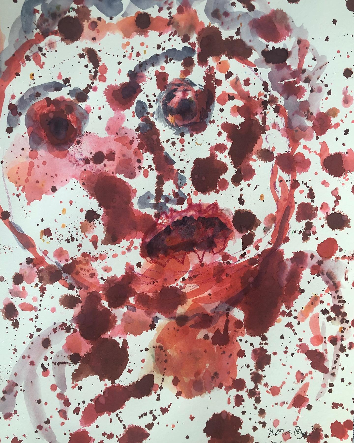 &ldquo;Irrational streams of blood are staining earth;&ldquo; #watercolor #ink #yeats #gaza
