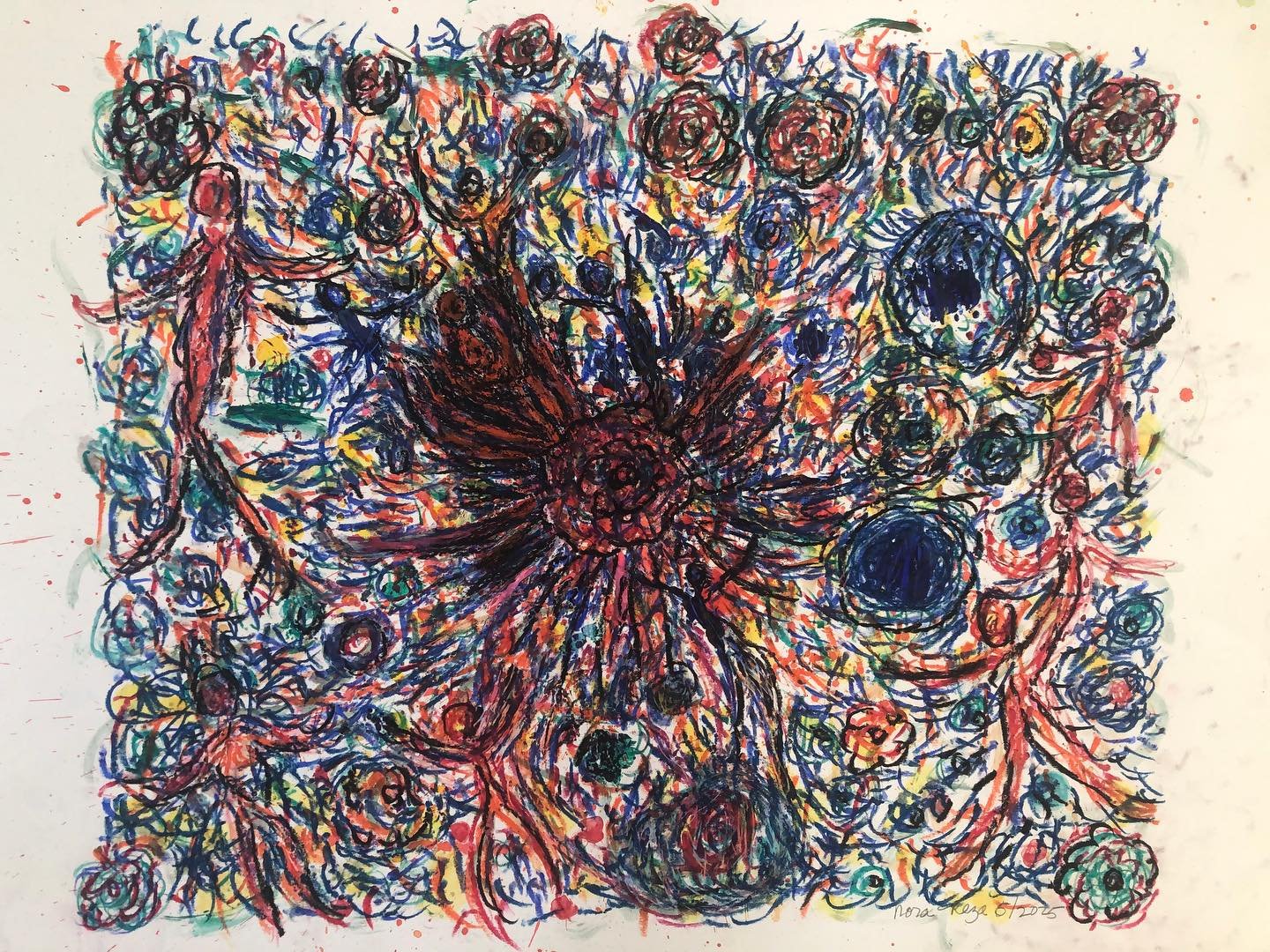 &ldquo;When sleep at last has come On limbs that had run wild. What is it but nightfall? No, no, not night but death;&rdquo; #oilpastel #yeats #stopwar #stopethniccleansing #savegaza #freepalestine