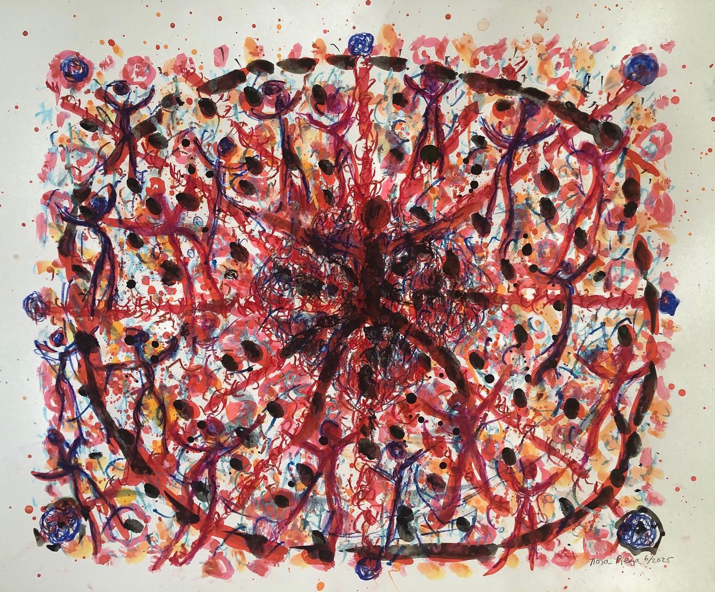 &ldquo;The blood of innocence has left no stain.&rdquo; #ink #watercolor #crayon #yeats #stopwar #savegaza #freepalestine #nowaroniran