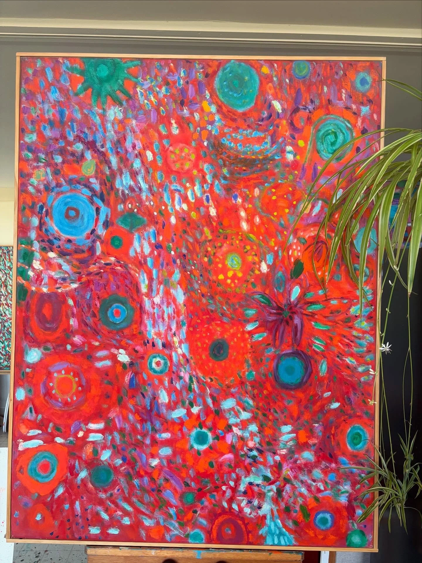 I plan to post some oil paintings I recently hung in my living room/ studio. This one is 48 inches x 36&rdquo;, still on the easel.