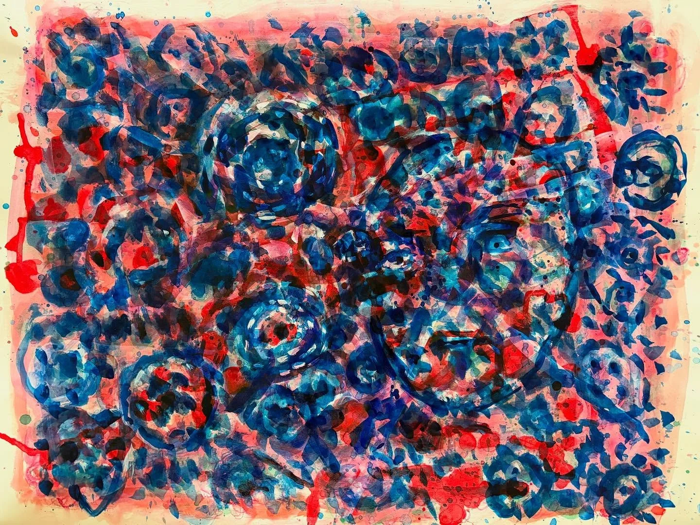 &ldquo;Blue Mirror.&ldquo; #ink #watercolor  #yeatspoetry &ldquo;The night can sweat with terror as before  we piece our thoughts into philosophy, and plan to bring the world under a rule, who are but weasel&rsquo;s fighting in a hole.&rdquo; #gaza #