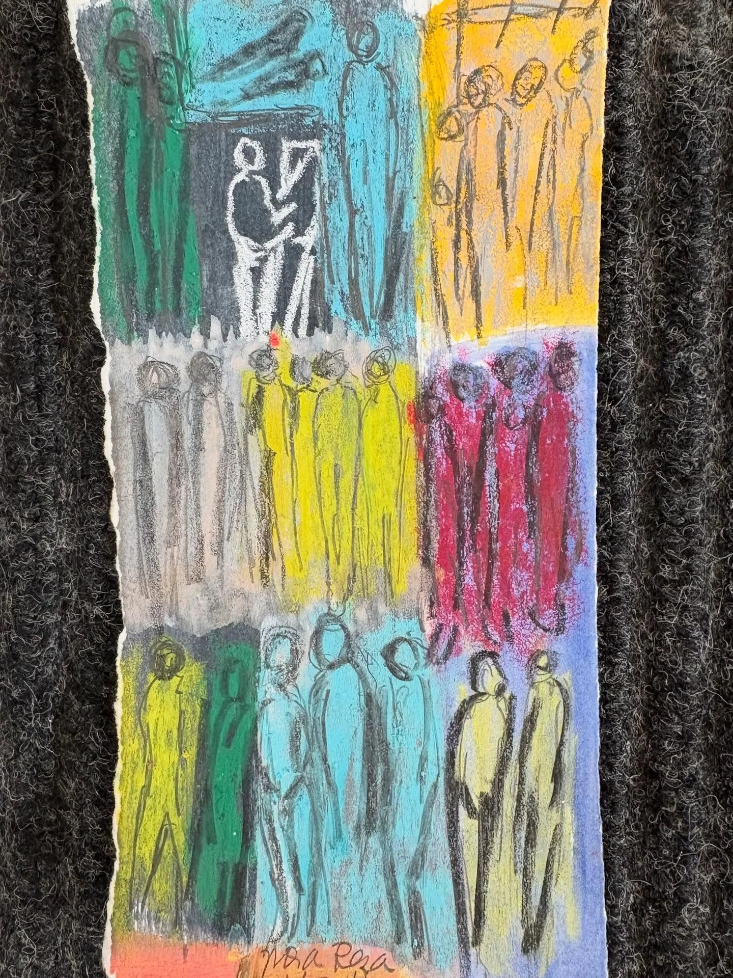 From my &ldquo;Bearing Witness,&rdquo; series. #drawing #mixedmediapainting #gaza #palestine #stopgazagenocide