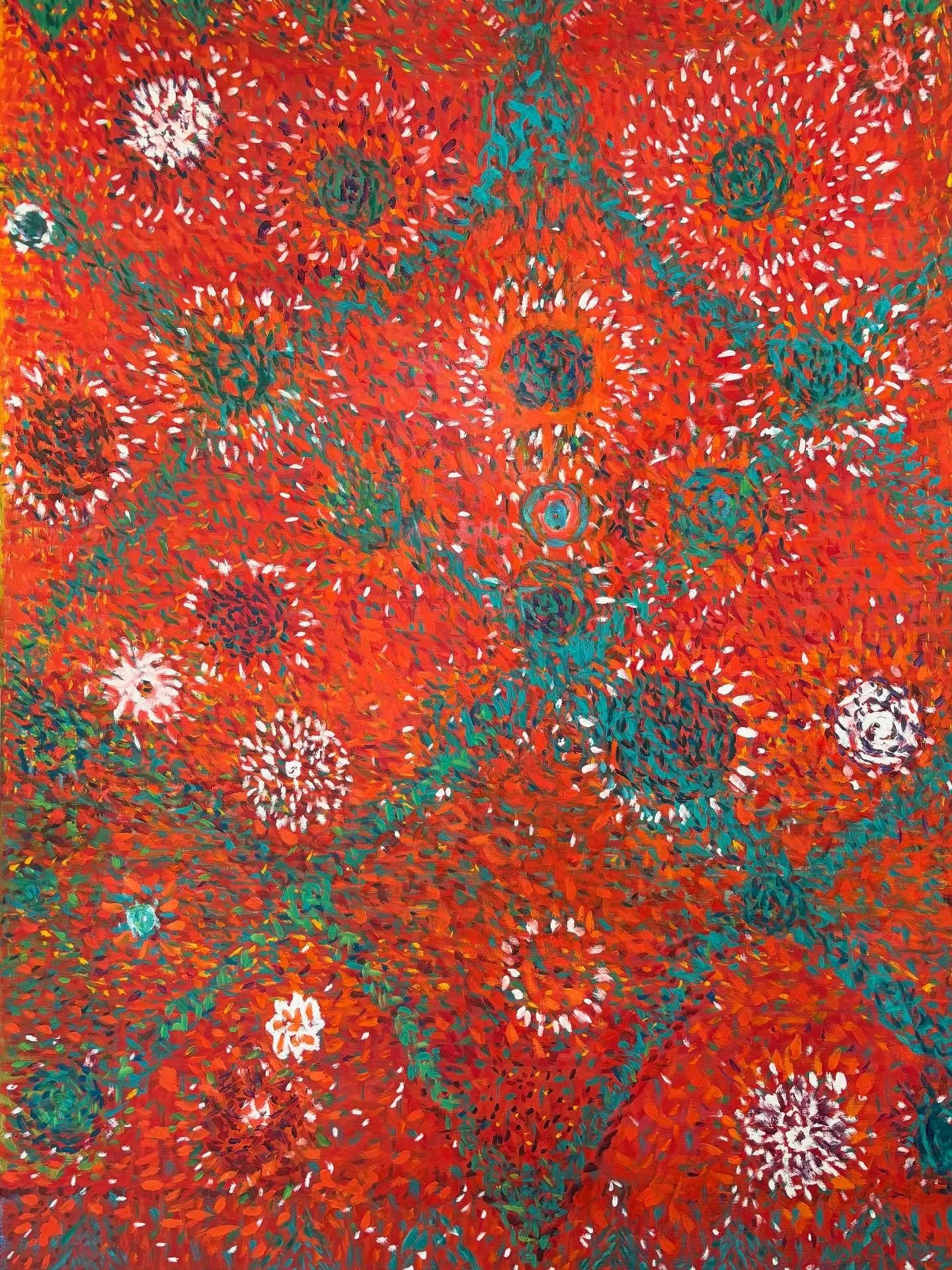 &ldquo;Variations on a Pattern in my  Mind,&ldquo; 48 inches x 36. #oilpainting #sfbayareaartist