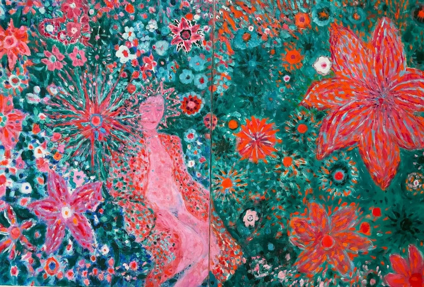 &ldquo;Goddess,&rdquo;. Oil on linen, diptych, 40 inches x 60&rdquo;  #sfbayareaartist #oiloncanvas #goddess