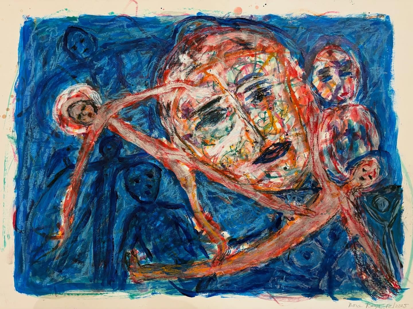 &ldquo;Compassion for the fallen, &ldquo; mixed media on Bristol, 19 inches times 25 inches.