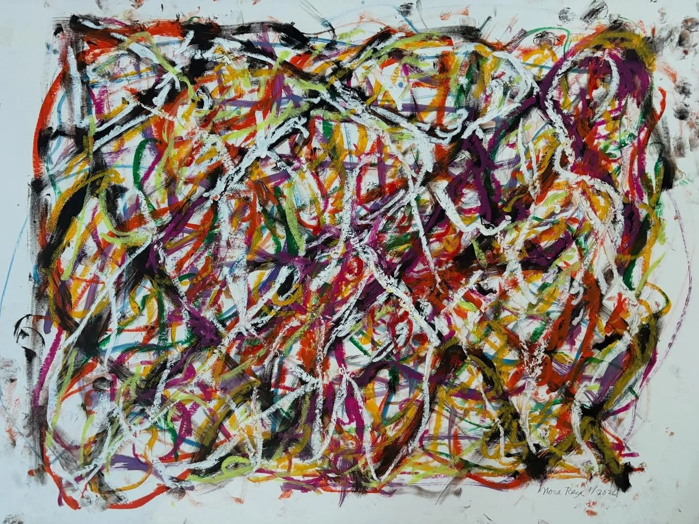 &ldquo; Diamond pattern&hellip;interrupted,&ldquo;. 2026 #oil #oil pastel on Bristol, 19 inches x 25&rdquo; #sfbayareaartist