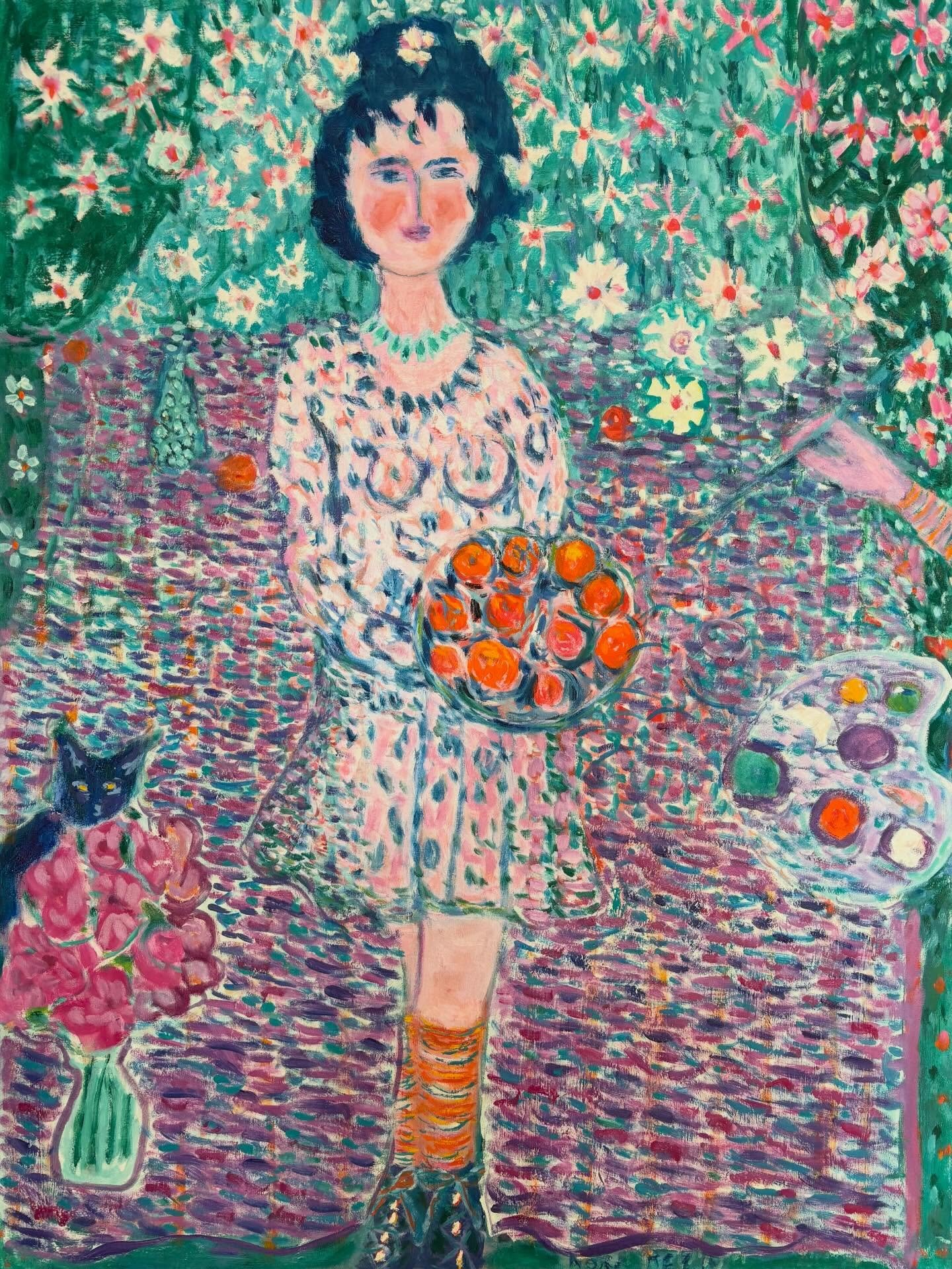 &ldquo;Persian Girl,&rdquo; Oil on linen, 40 inches x30&rdquo;. 2023-26. #persiancat