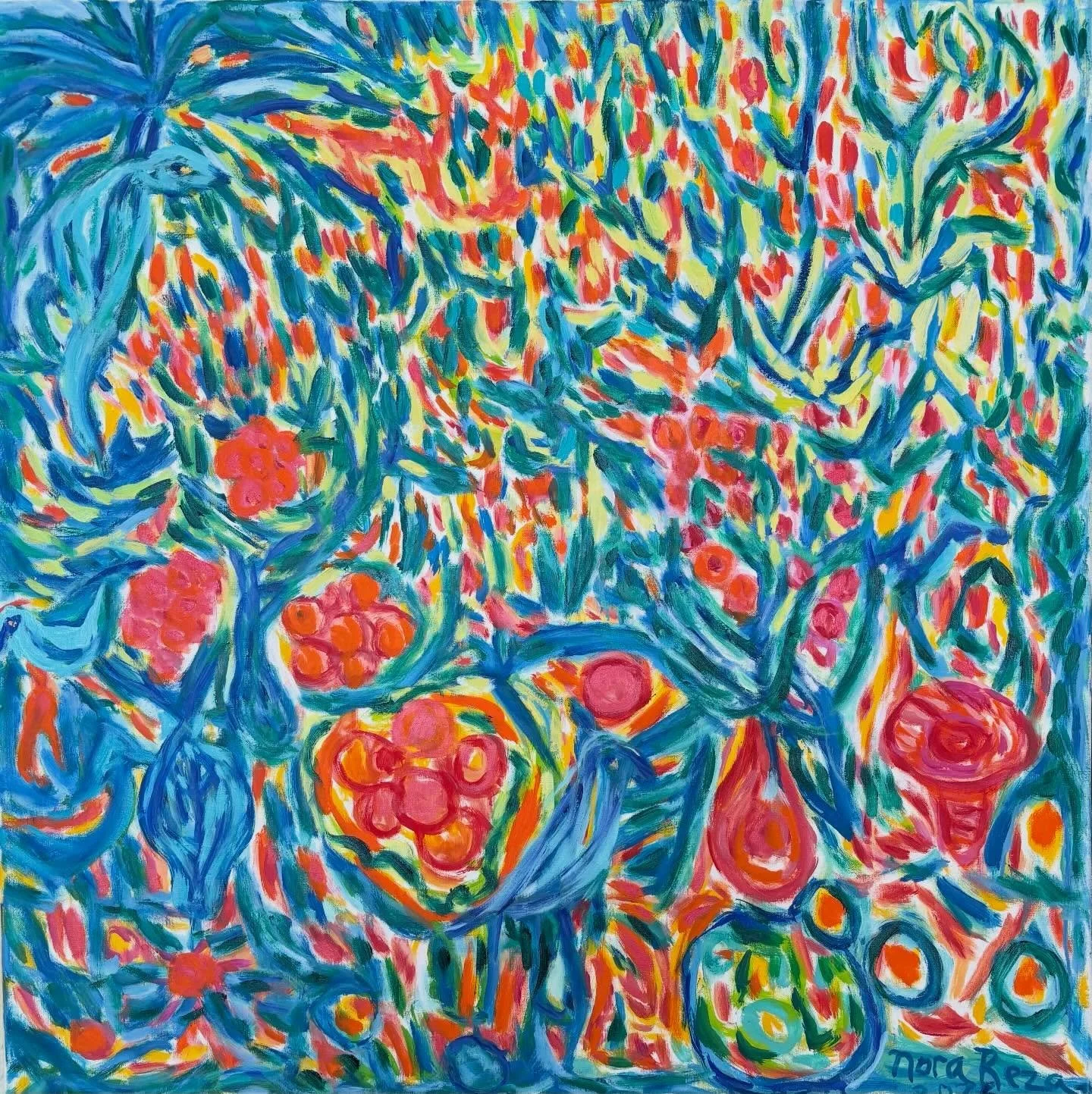 &ldquo;Dancing Still Life,&rdquo; Oil on Linen, 30 inches x30.  2026.