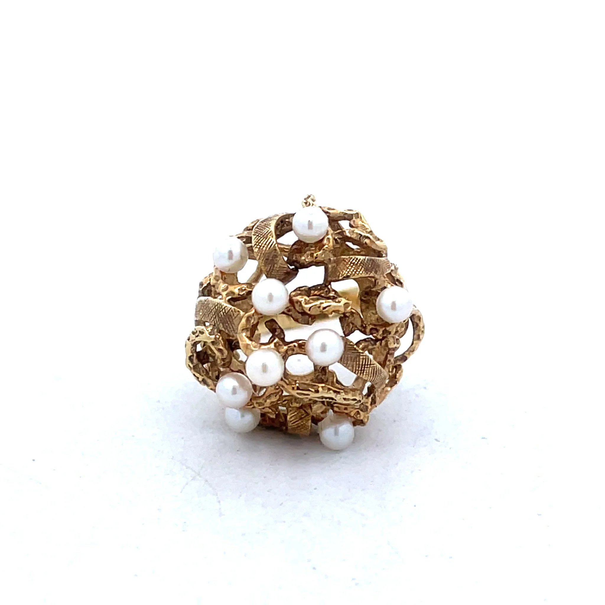 14K Pearl Open Dome Ring
