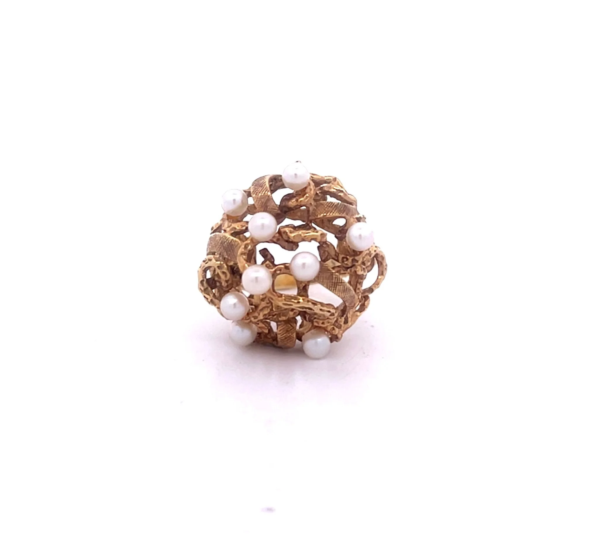 14K Pearl Open Dome Ring