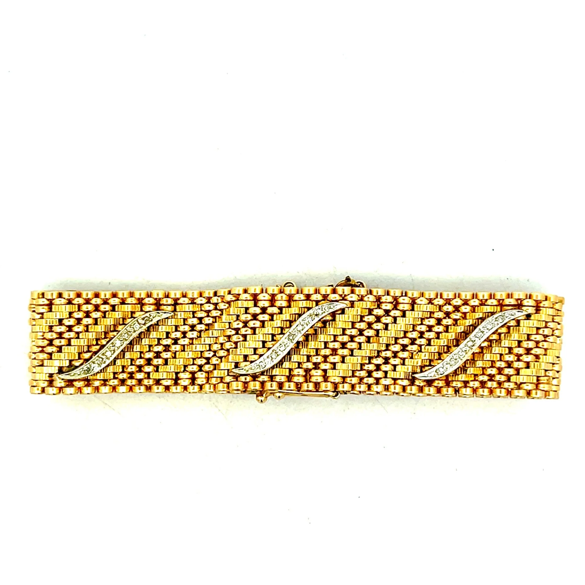 14K Bracelet with Diamond Swirls