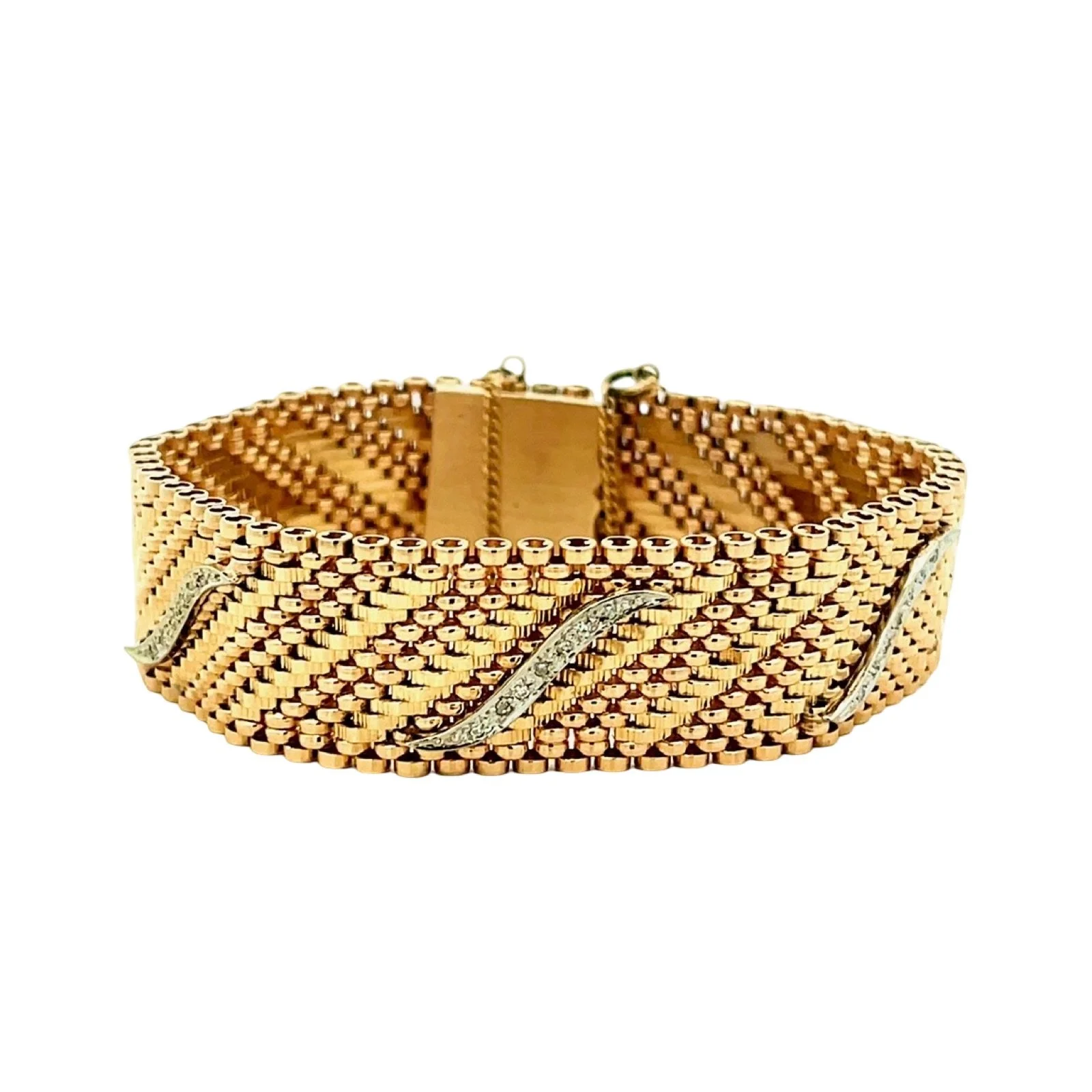 14K Bracelet with Diamond Swirls